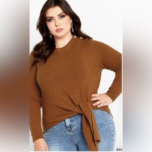Plus Stretch Knit Crew Neck Sweater
